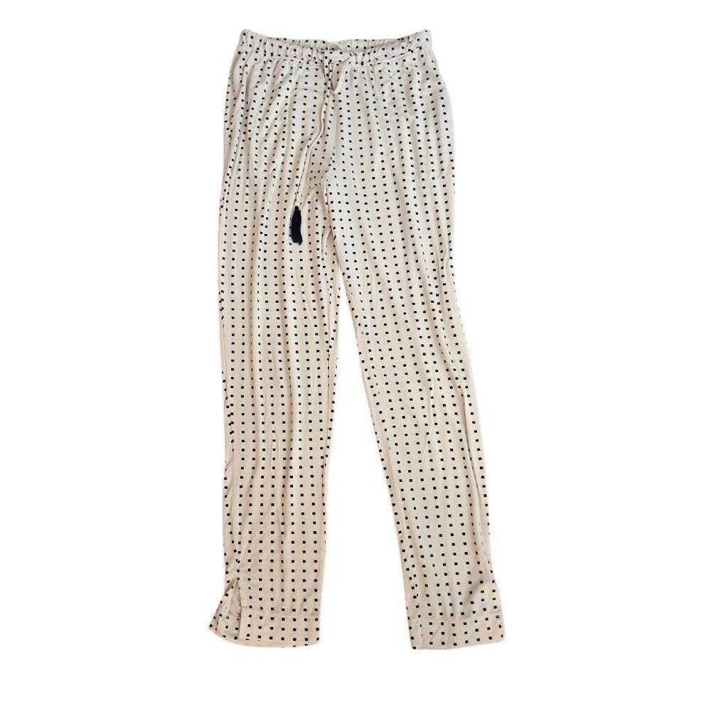 SOMA Womens Geo Long Sleeve Top & Drawstring Bottom Pajama Set Pink Black M/XS - Picture 6 of 13
